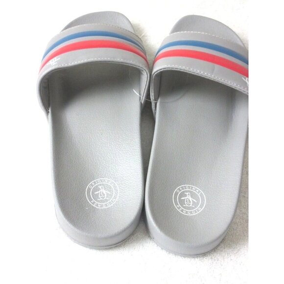 Original Penguin Men\'s Earle Slide Sandal Grey Red Blue NWT Classic Ships Free main image 5